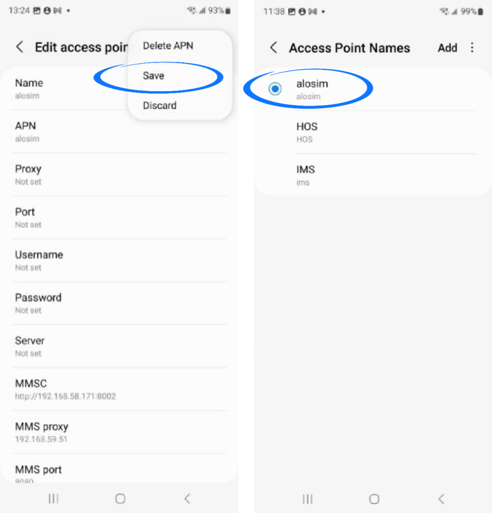 تنظیمات اینترنت سامسونگ