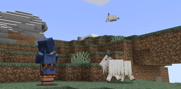 بز به یک بازیکن در بازی ماینکرفت حمله میکند.