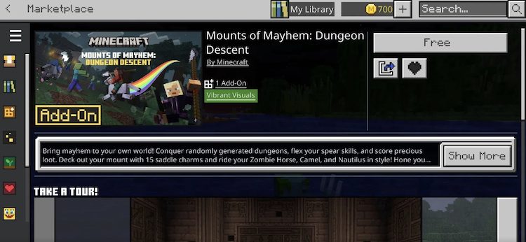 برای دریافت رایگان افزونهی Mounts of Mayhem: Dungeon Descent ماینکرفت به فروشگاه بازی مراجعه کنید.