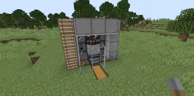 سازه مربوط به فارم گاو در بازی ماینکرفت