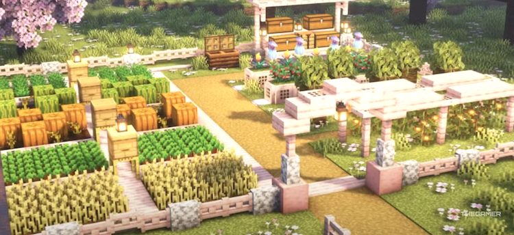 فارم شکوفه گیلاس در بازی ماینکرفت