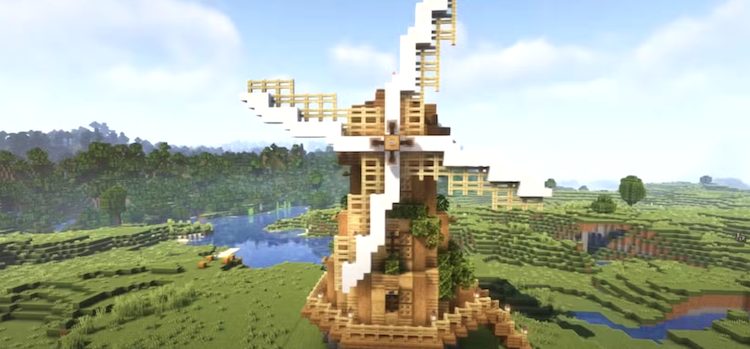 فارم آسیاب بادی روستایی در بازی ماینکرفت