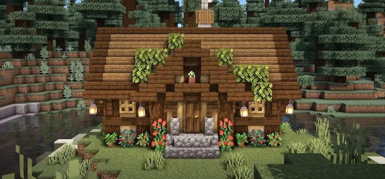 خانه کلبهای در بازی ماینکرفت