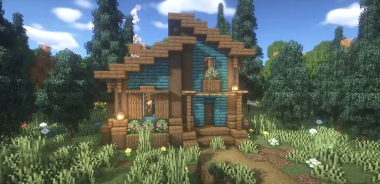 طرح خانه آبی رنگ