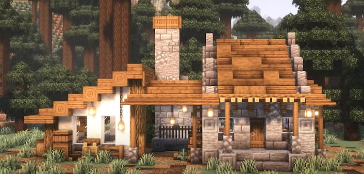 طرح خانه آهنگری در بازی ماینکرفت ساده و جذاب است.