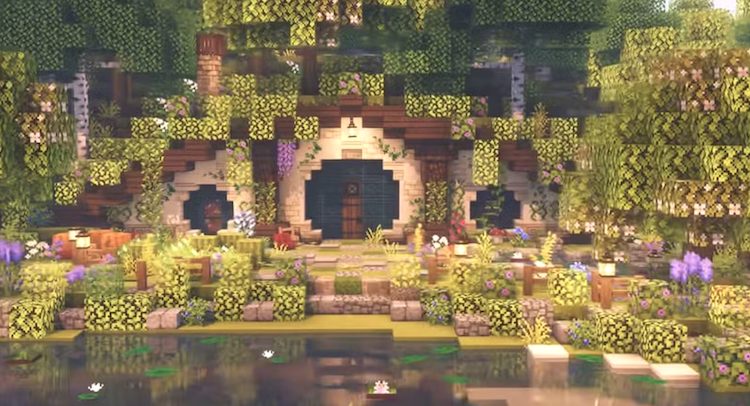 خانه هابیتی با باغ مخفی در بازی ماینکرفت