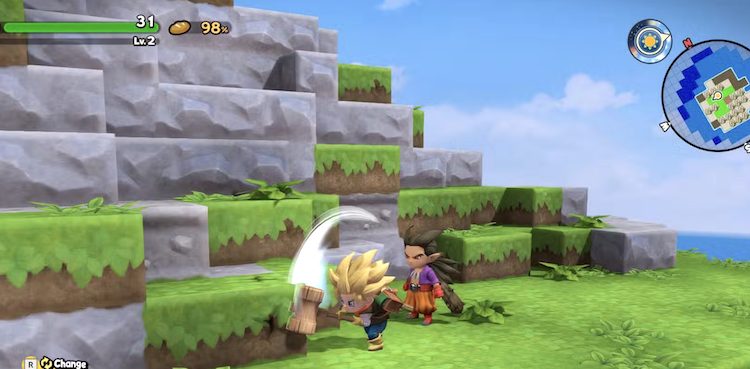 دراگون کوئست ۲ با حال و هوای بازی ماینکرفت همراه است.