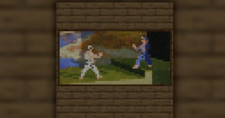 نقاشی مربوط به بازی کاراته کا در بازی ماینکرفت