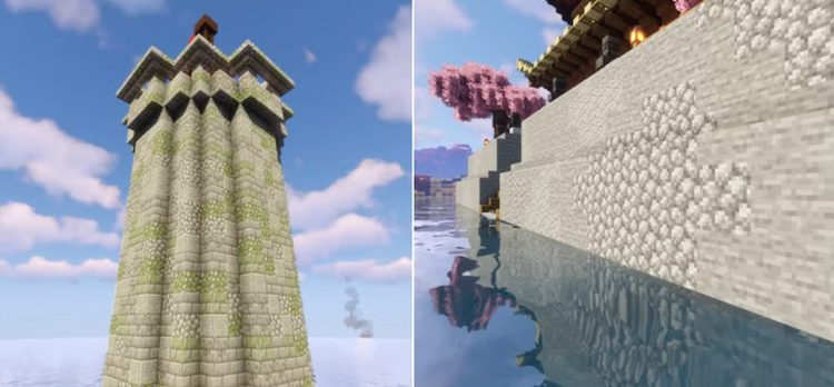 شما میتوانید در ساخت دیوارها از بلوکهای مشابه به هم استفاده کنید تا ظاهر آن را طبیعیتر نشان دهید.