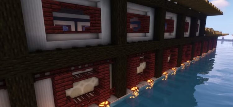 یک دیوار ساخته شده با نمای جذاب در بازی ماینکرفت