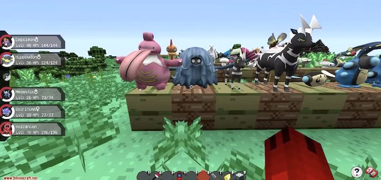 شما میتوانید به کمک ماد پیکسلمون در بازی ماینکرفت با پوکمونها سر و کله بزنید.