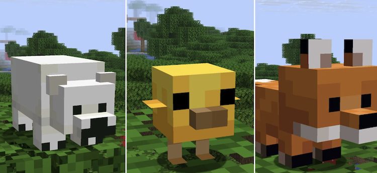 مدلها و تکسچرهای جدید ماب بیبی، بزرگترین ویژگی برجسته این نسخه از بازی ماینکرفت هستند.