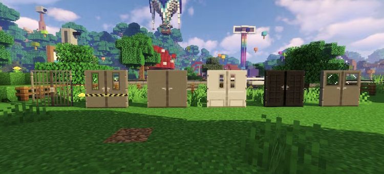 ماد مکاوز دورز برای بازی ماینکرفت درهای جدید و مدلهای مختلفی از آن را اضافه میکند که میتوانید برای ورودی سازه خود از آنها استفاده کنید.