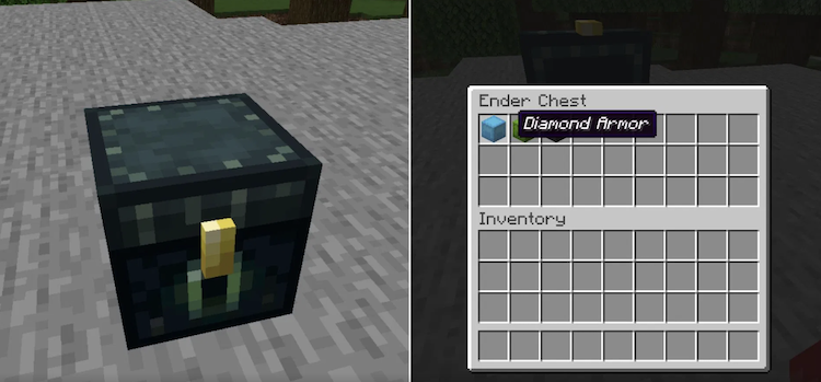 برخی از شالکر باکسها با آیتمهای مهم باید در یک اندر چست (ender chest) نگهداری شوند.