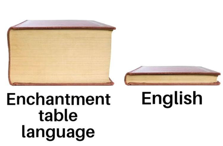 این میم به پیچیده بودن سیستم انچنت کردن در بازی ماینکرافت اشاره میکند.