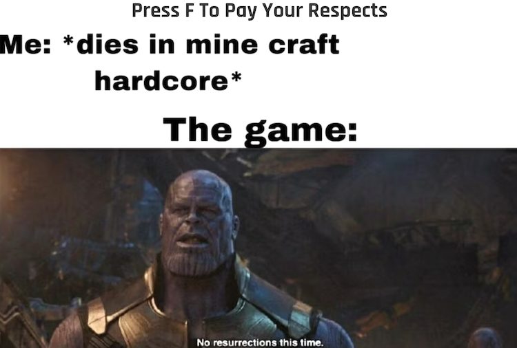 این میم از بازی ماینکرفت به سختی بی حد و حصر حالت هاردکور اشاره دارد.