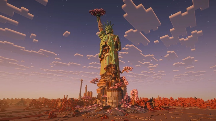 این مجسمه نماد ساخت یه آمریکای جدید در دنیای ماینکرفت است!