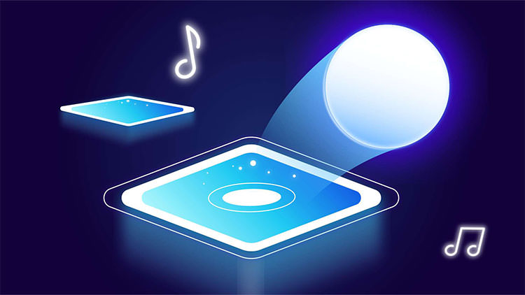 بازی Tiles Hop Music & Ball Game