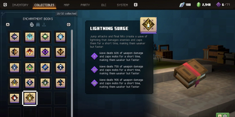 انچنتمنت Lightning Surge در بازی ماینکرفت دانجنز ۲